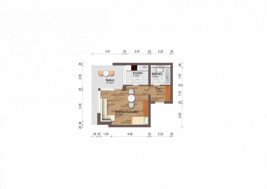 Grundriss bema�t Wohnung Germering