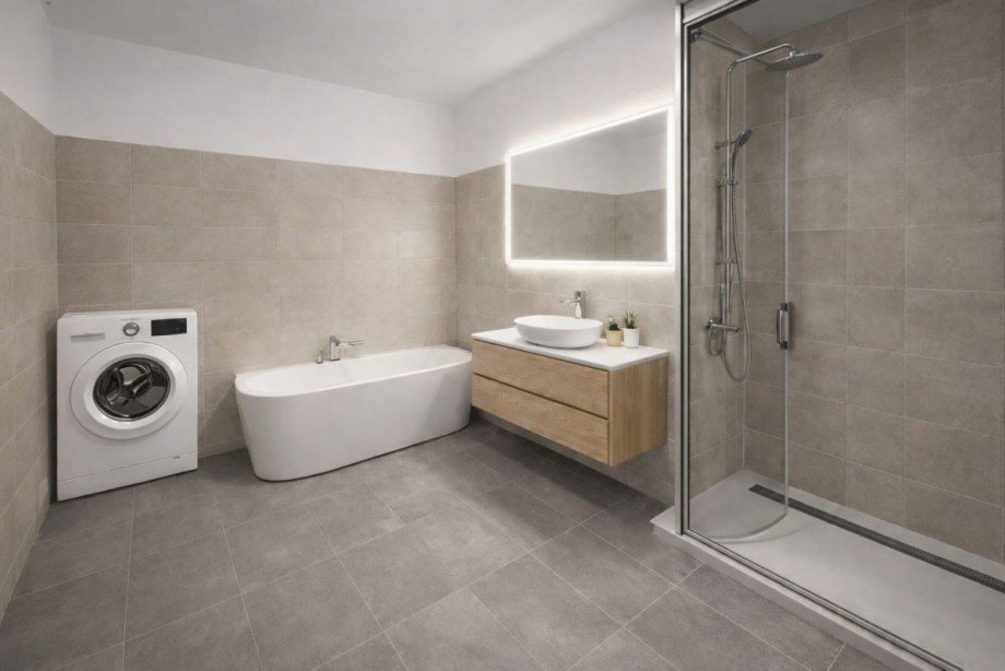 Badezimmer visualisiert Wohnung Germering
