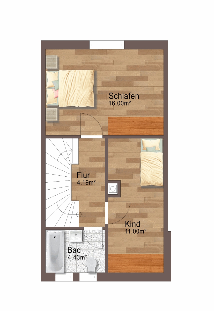 Grundriss 1. OG Reihenhaus M�nchen
