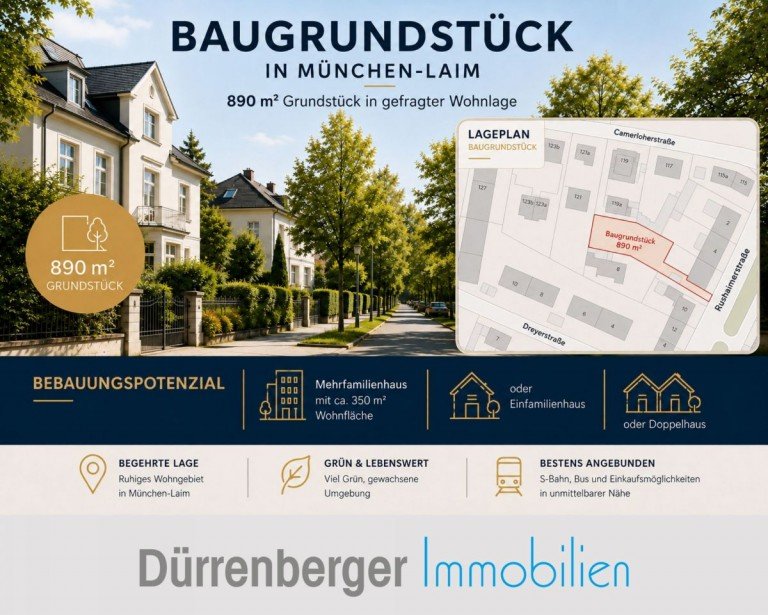 Titel M�nchen Grundst�ck Attraktives Baugrundst�ck in M�nchen-Laim mit vielseitigem Entwicklungspotenzial