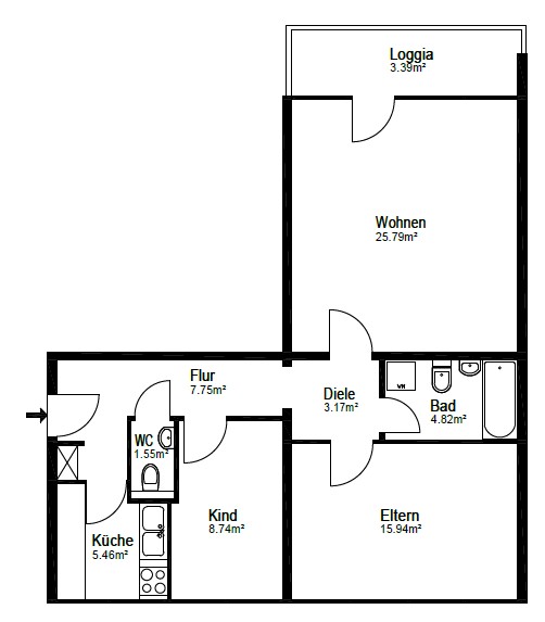 Grundriss Wohnung Unterschlei�heim