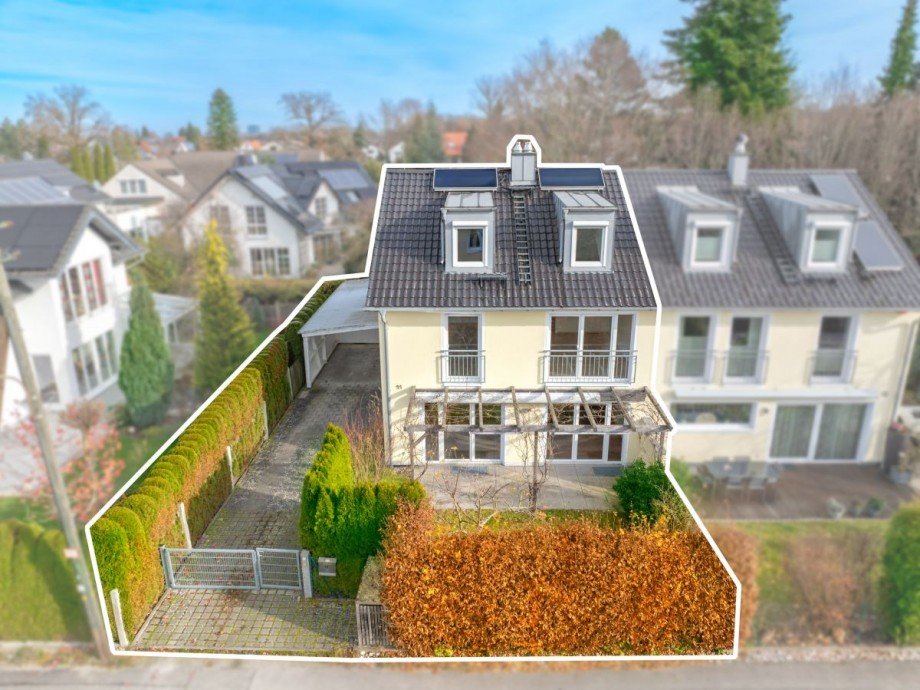 Drohne Haus Doppelhaush�lfte Germering