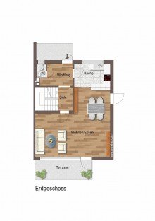 Erdgeschoss Frisch renovierte, familienfreundliche Doppelhaush�lfte in ruhiger Lage in Lochhausen