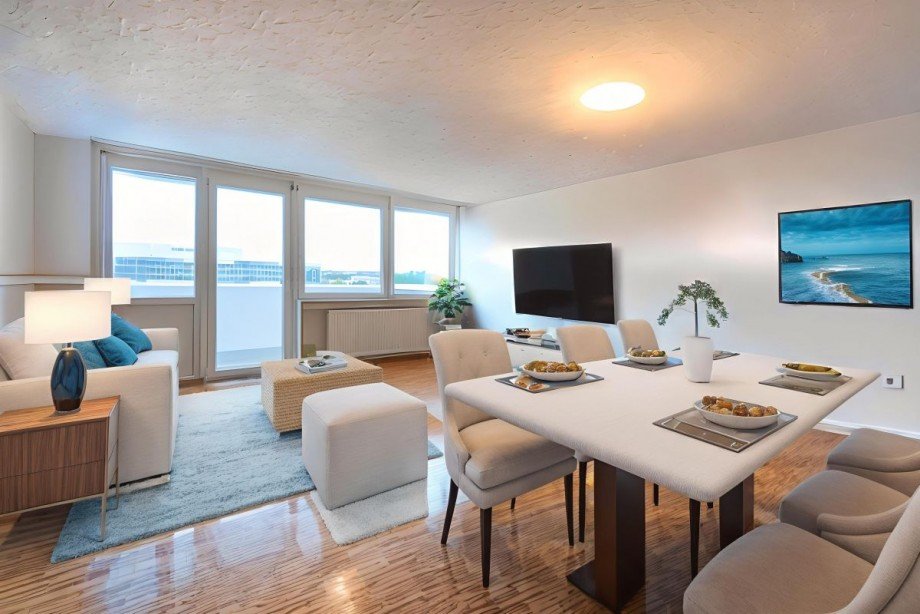 Wohn Esszimmer visualisiert Wohnung Unterschlei�heim