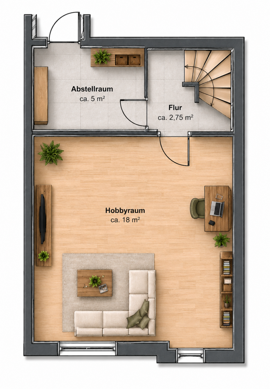 Grundriss Soutarrain Maisonettewohnung M�nchen