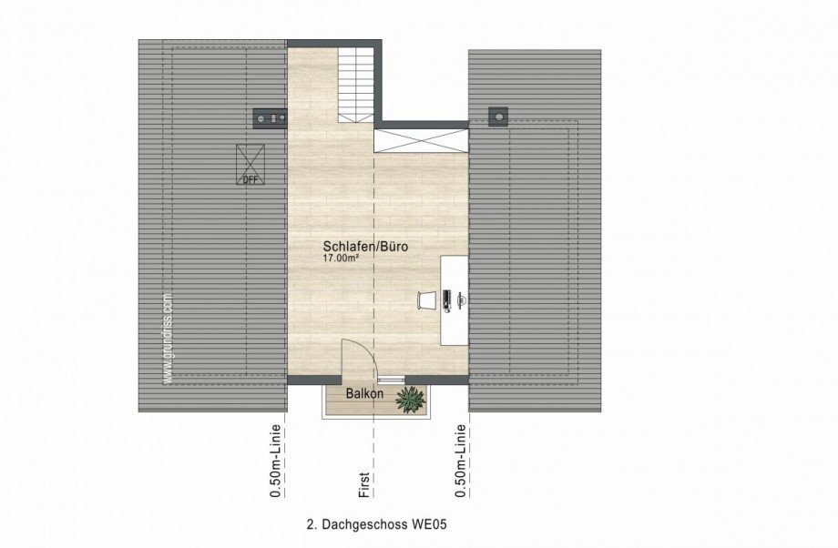 Grundriss Dachspitz Maisonettewohnung M�nchen