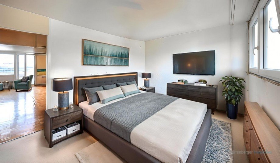 Schlafzimmer visualisiert Wohnung Unterschlei�heim