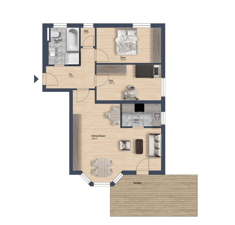 Grundriss Erdgeschosswohnung M�nchen