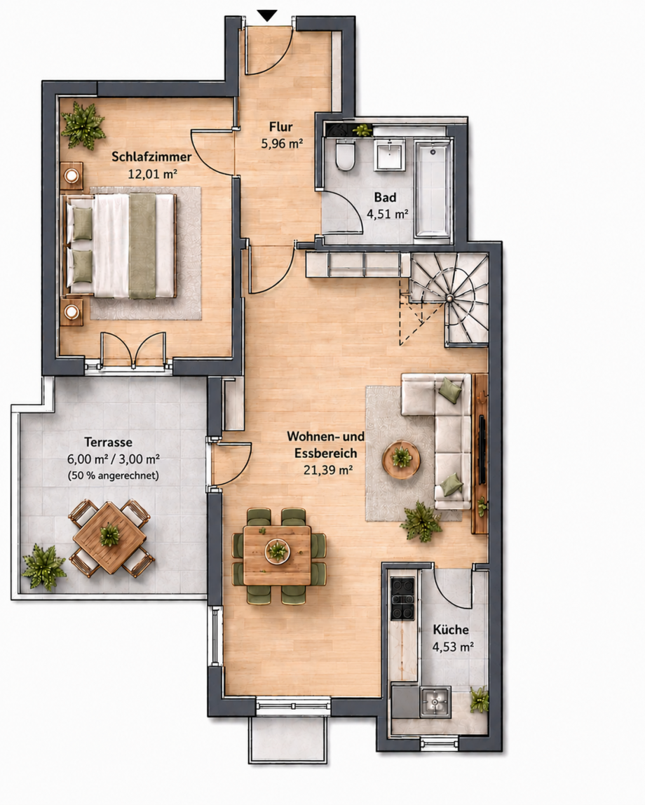 Grundriss Maisonettewohnung M�nchen