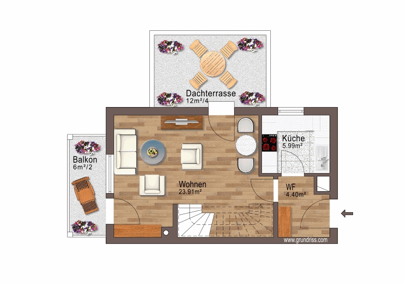 Grundriss OG Maisonettewohnung Puchheim